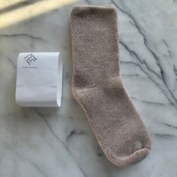 Baserange Buckle Overankle Socks Cotton French Terry Haptic Taupe 36-39 6-9 US - Picture 1 of 10